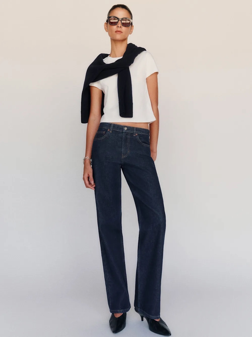 Reformation Miles Stretch Mid Rise Straight Leg Jeans Size 24